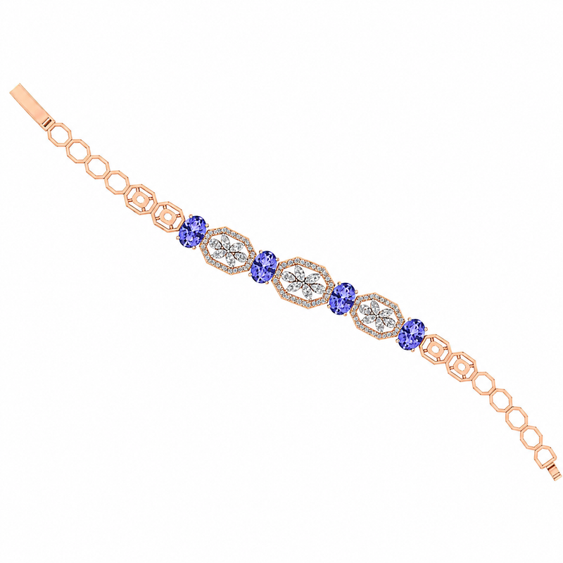 Royal Sapphire Diamond Link Bracelet