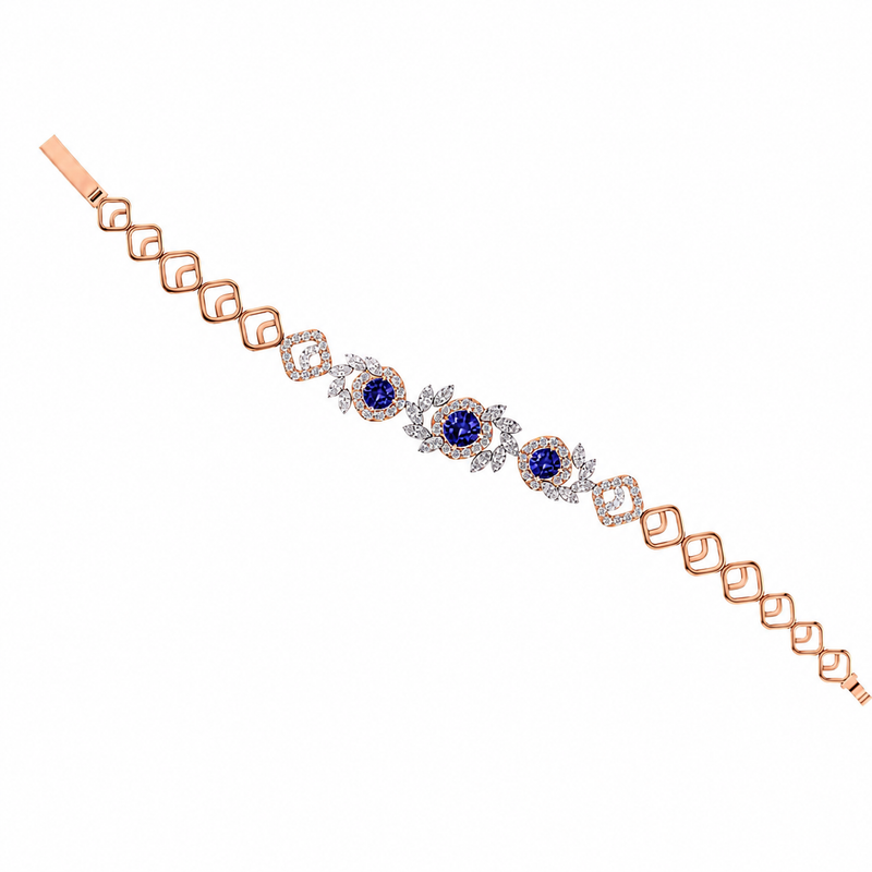 Sapphire Blossom Diamond Bracelet