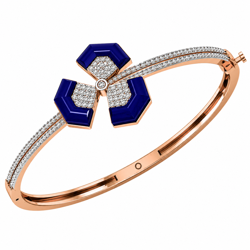 Royal Sapphire Diamond Floral Bangle