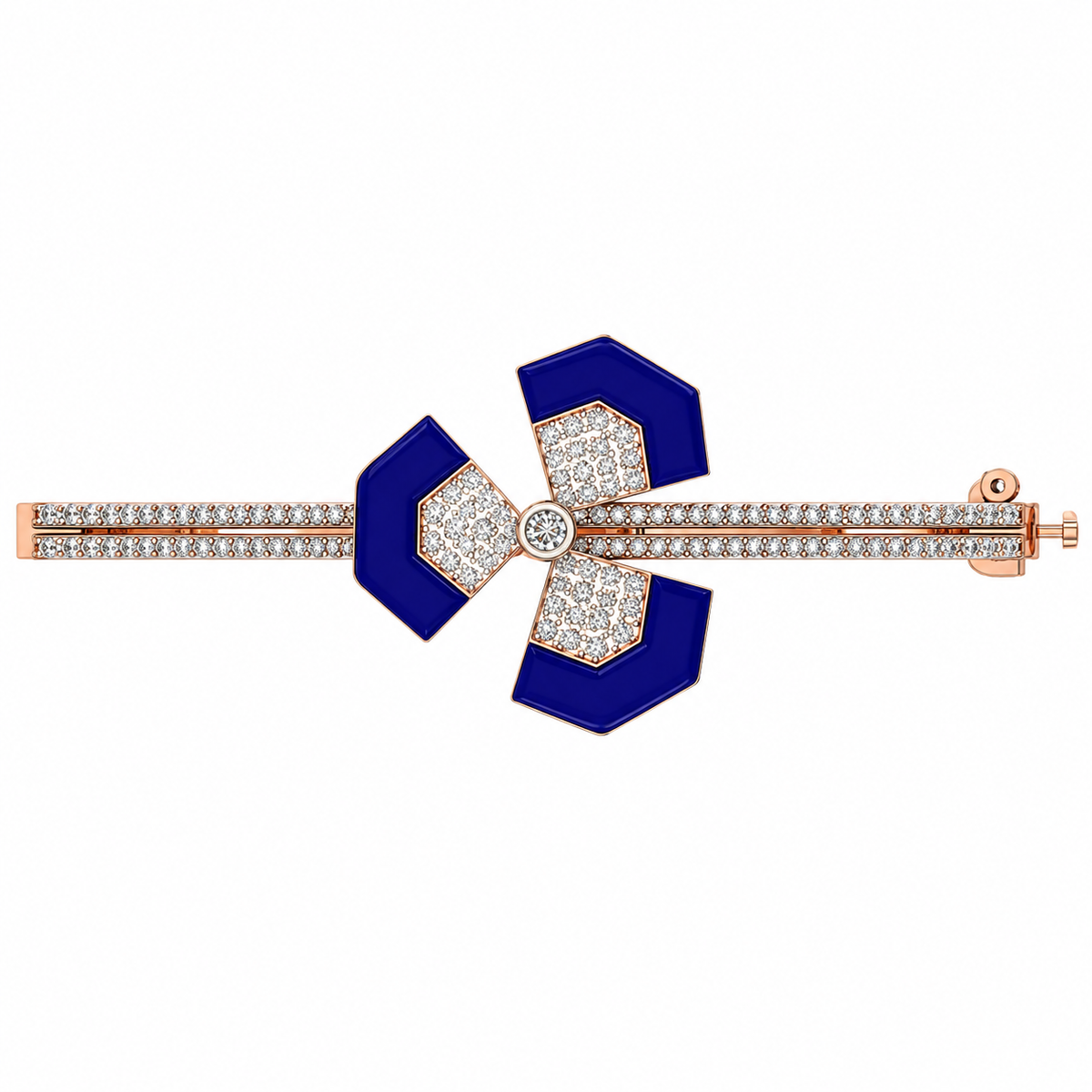 Royal sapphire diamond floral bracelet