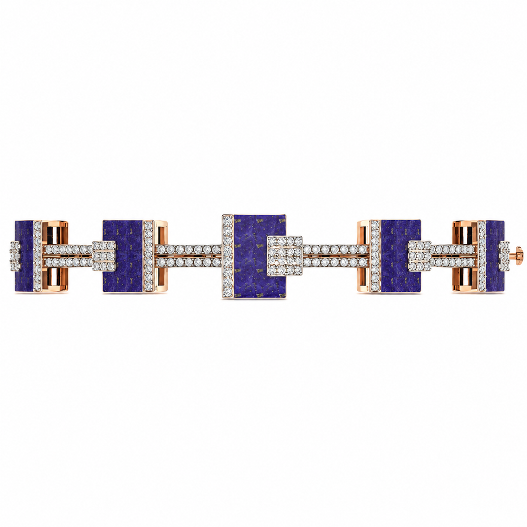 Royal Amethyst Diamond Geometric Bracelet