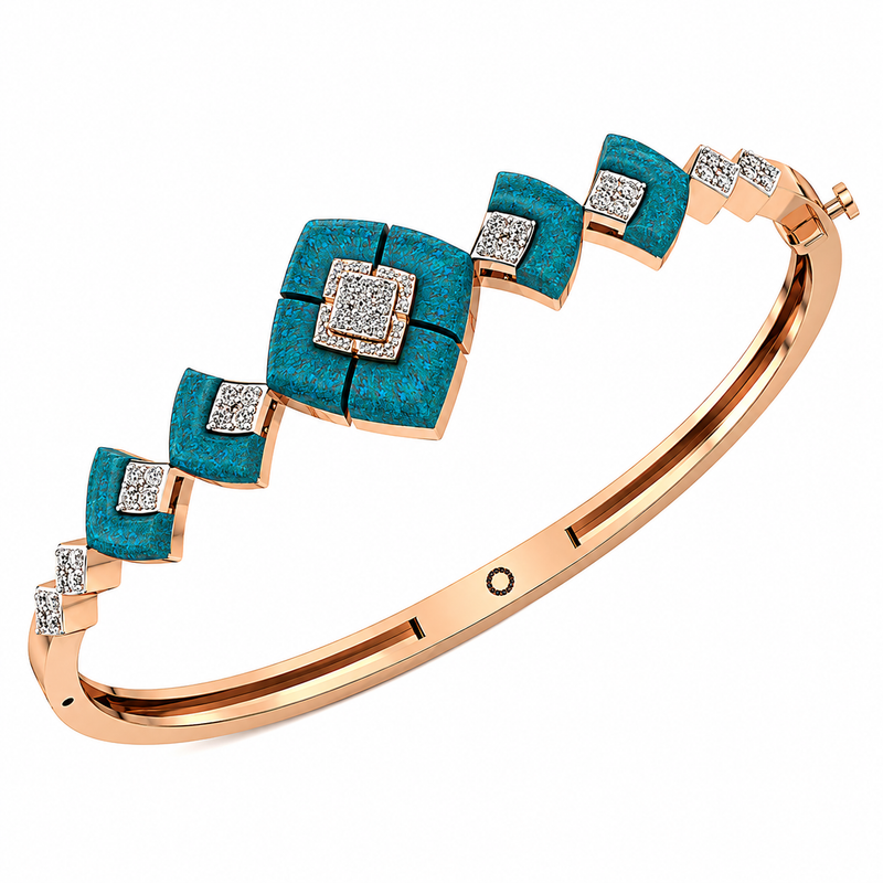 Turquoise Royale Diamond Designer Bangle