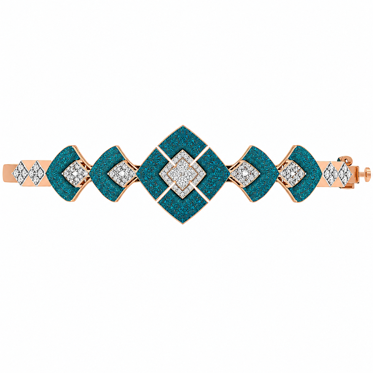 Turquoise royale diamond designer bangle