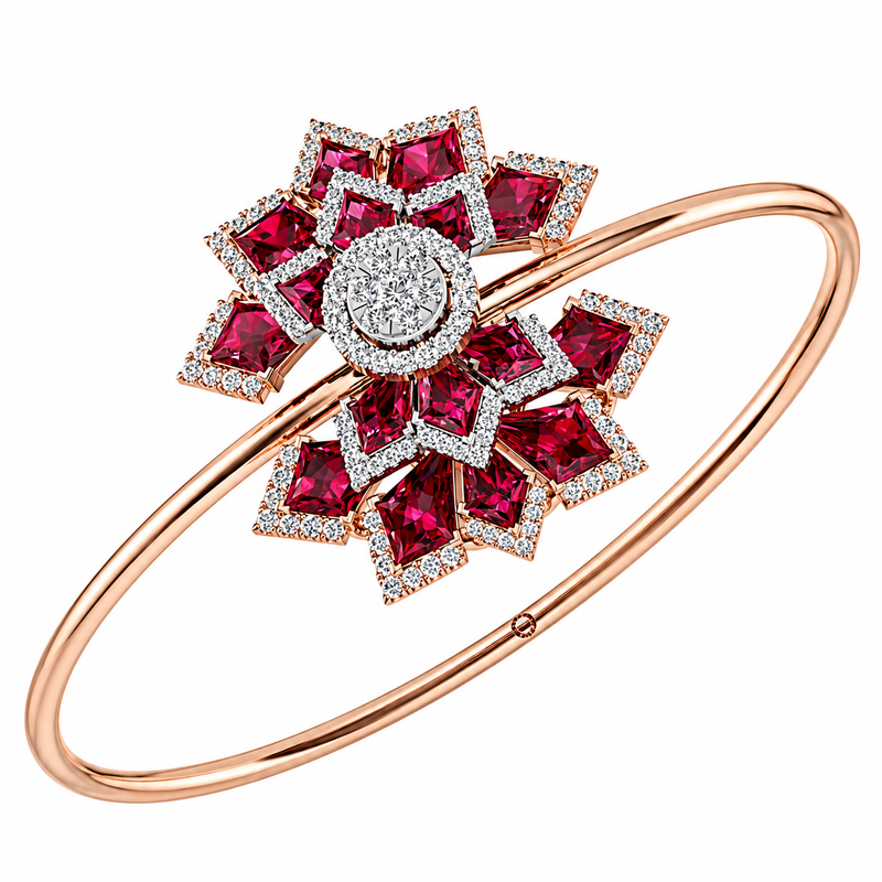 Ruby Blossom Diamond Luxe Bangle