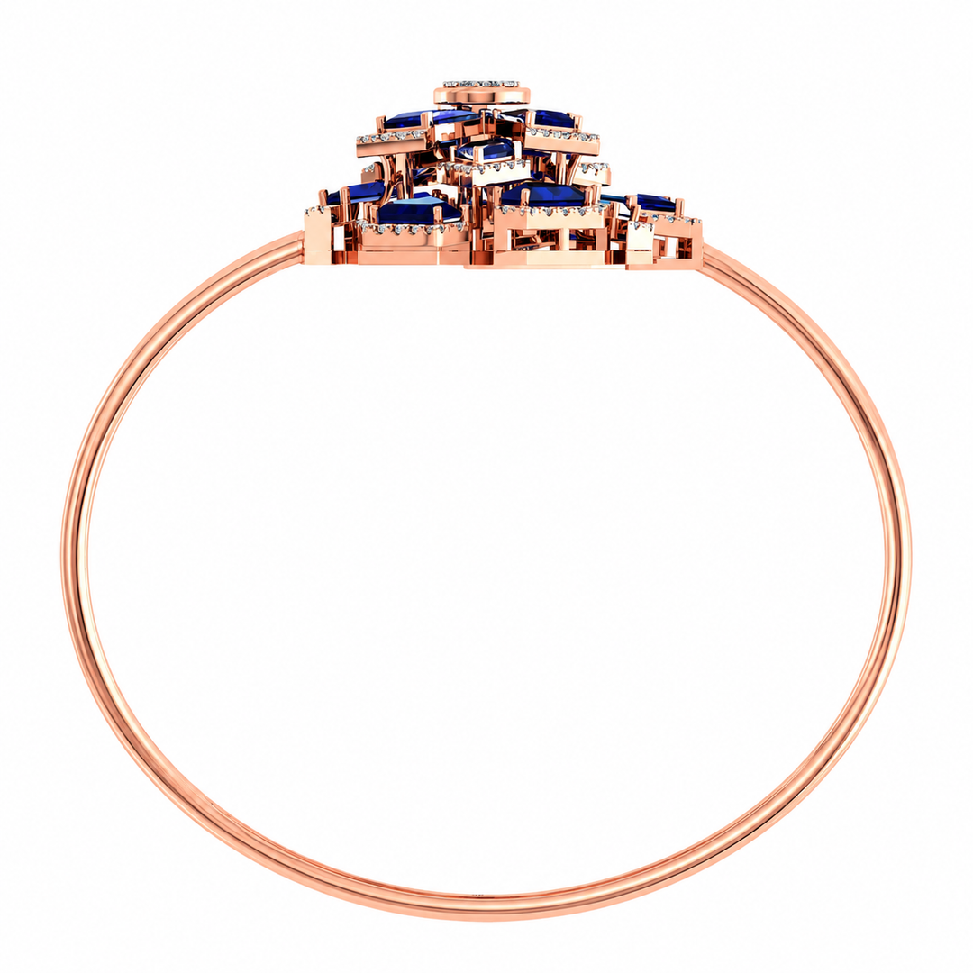 Royal Sapphire Floral Diamond Bracelet