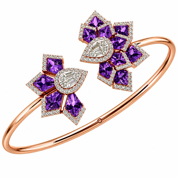 Amethyst Blossom Diamond Luxe Bangle