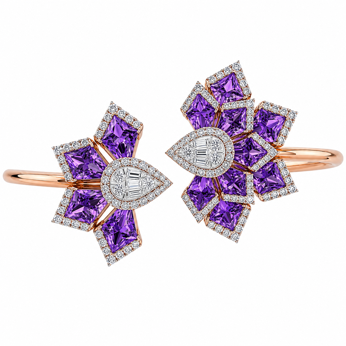 Amethyst blossom diamond luxe bangle