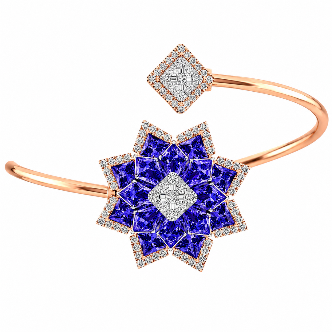 Royal Sapphire Blossom Diamond Bracelet