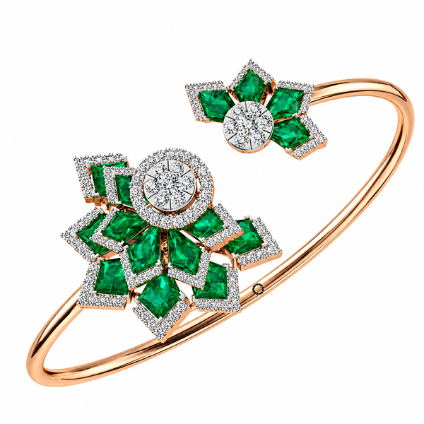 Emerald Blossom Diamond Luxe Bangle