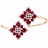 Ruby Blossom Diamond Open Bangle