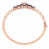 Royal Sapphire Leaf Diamond Bangle