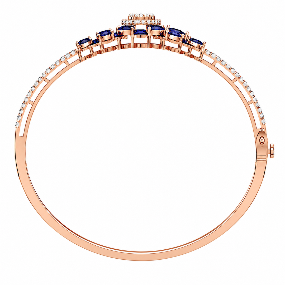 Royal Sapphire Leaf Diamond Bracelet