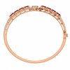 Ruby Leaf Halo Diamond Bangle
