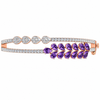 Amethyst Leaf Diamond Luxe Bangle