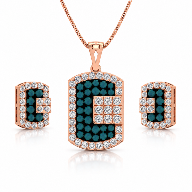 Rose Gold Midnight Elegance Pendant Set