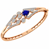 Royal Sapphire Heart Diamond Bangle