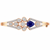 Royal Sapphire Heart Diamond Bangle
