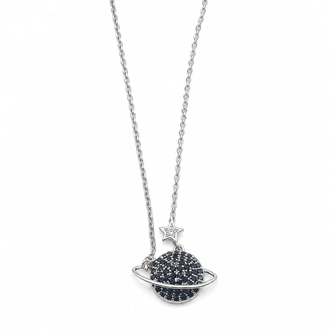 Celestial Galaxy Orbit Pendant Necklace