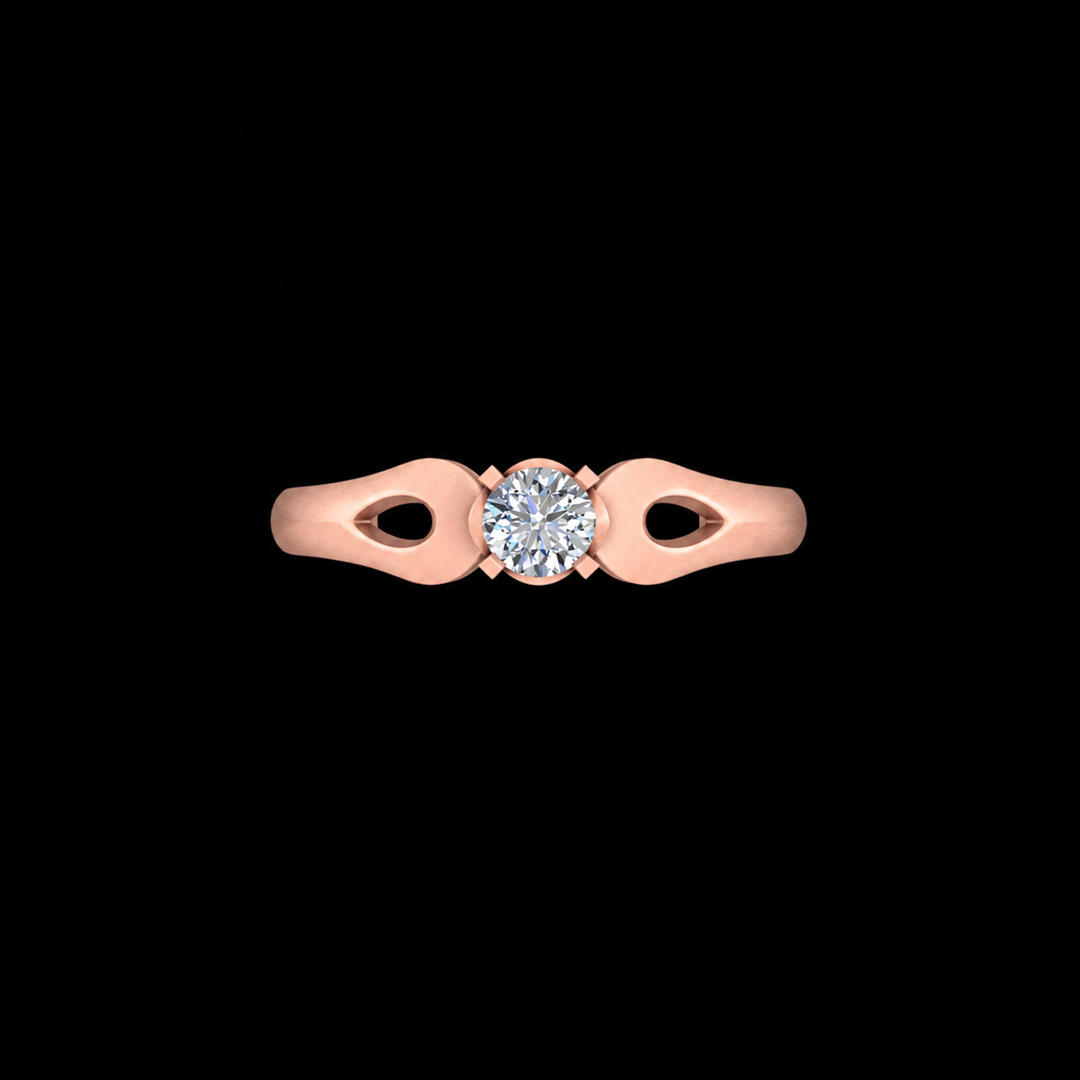 Rose Gold Heartline Solitaire Ring