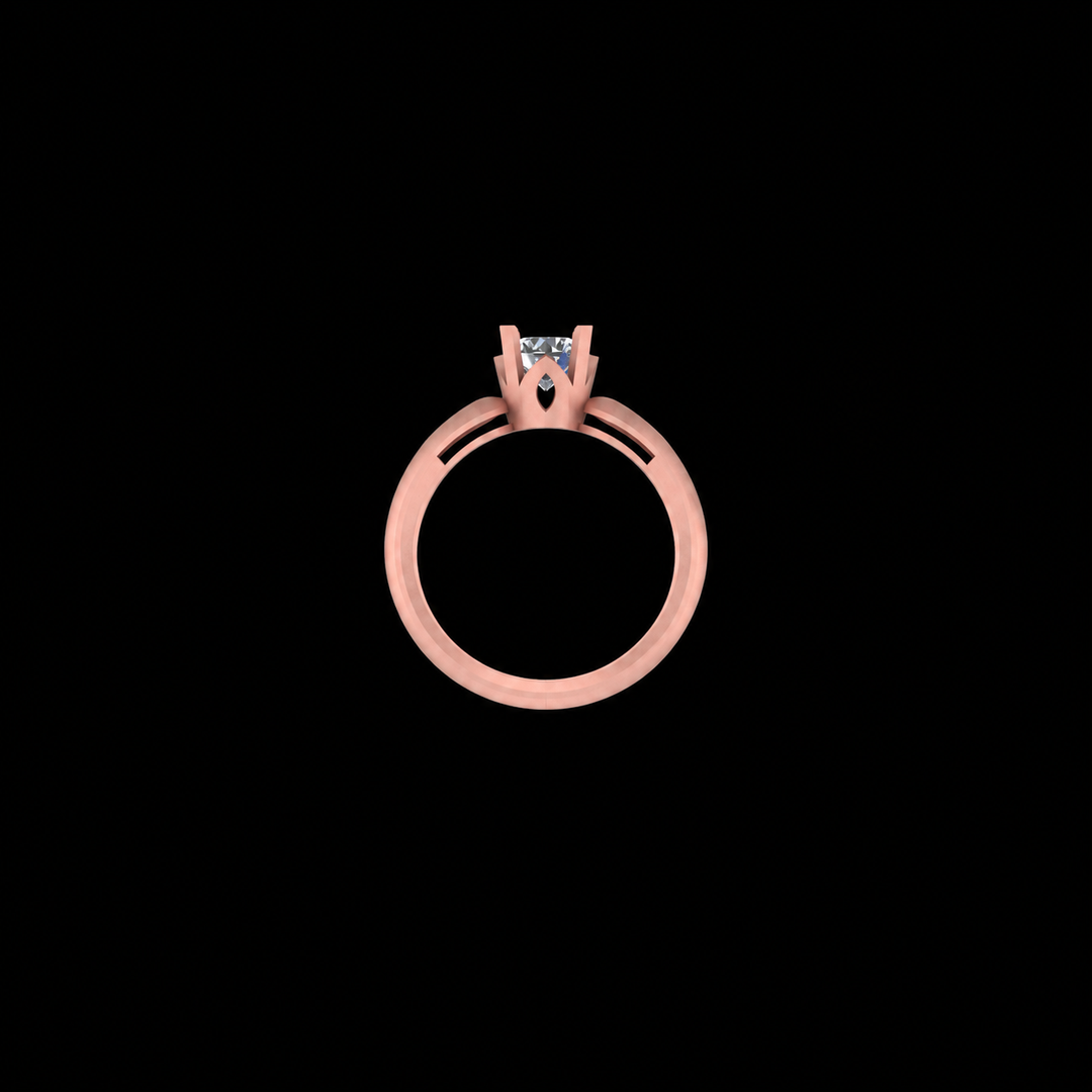 Rose Gold Heartline Solitaire Ring