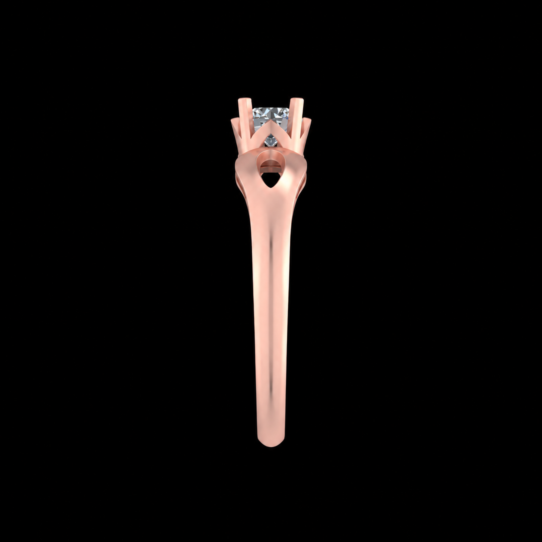 Rose Gold Heartline Solitaire Ring