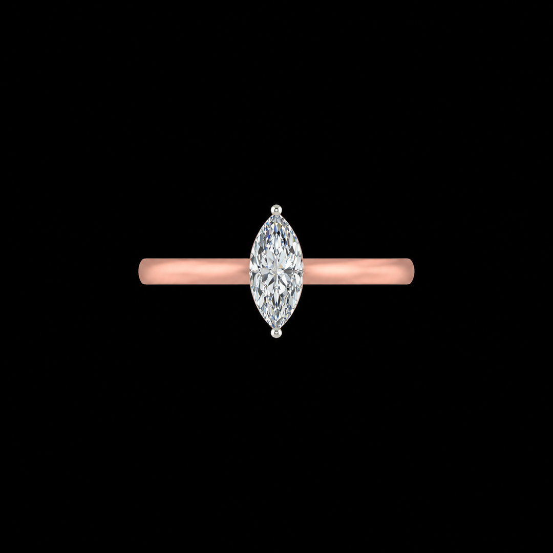 Rose Gold Marquise Solitaire Ring