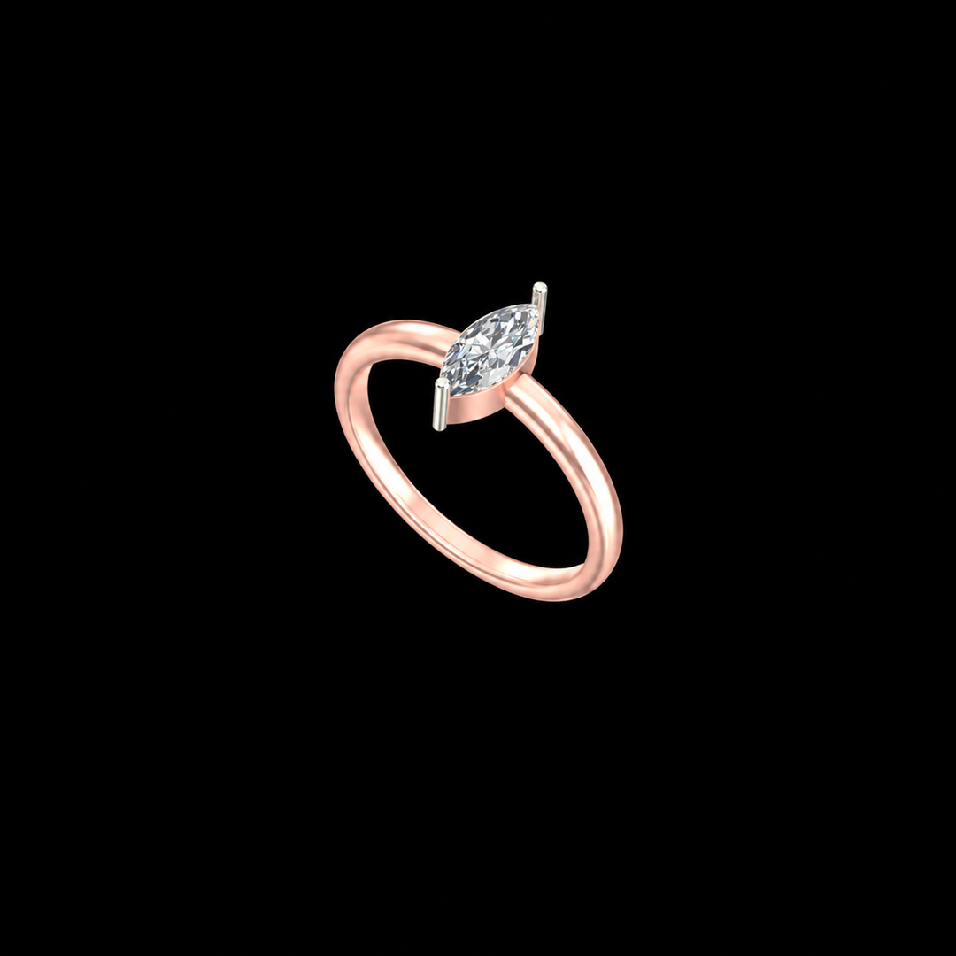 Rose Gold Marquise Solitaire Ring