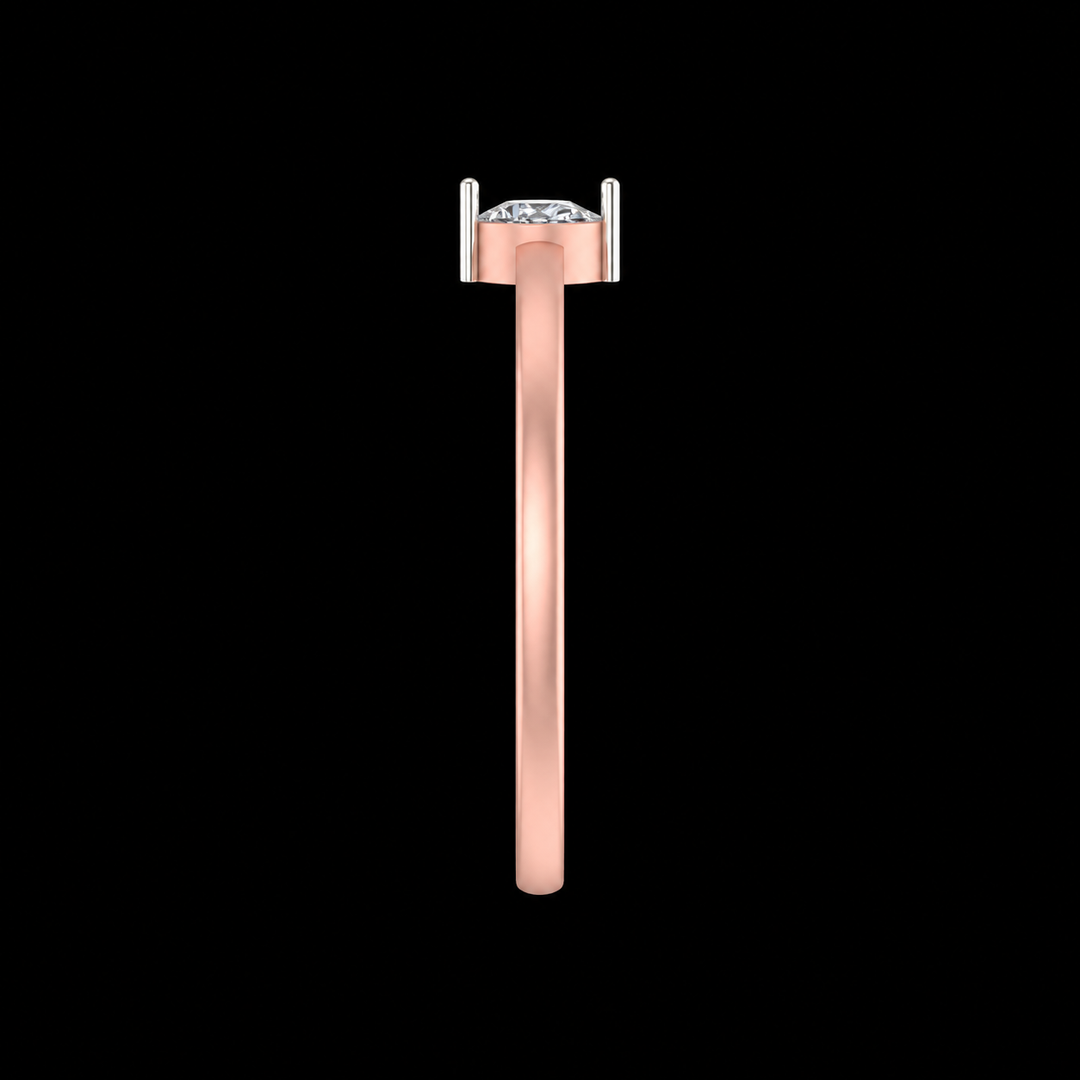 Rose Gold Pear-Cut Solitaire Ring