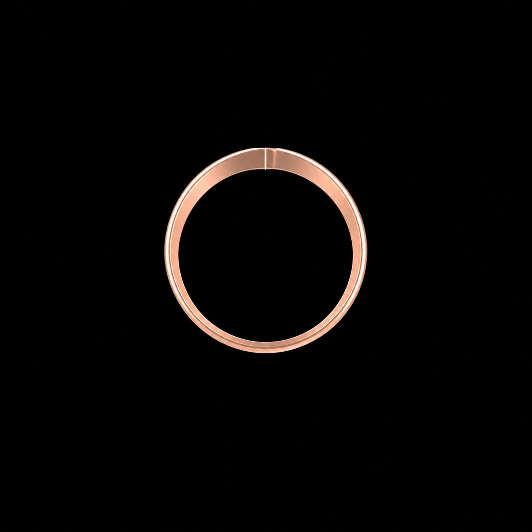 Rose Gold Wave Solitaire Ring