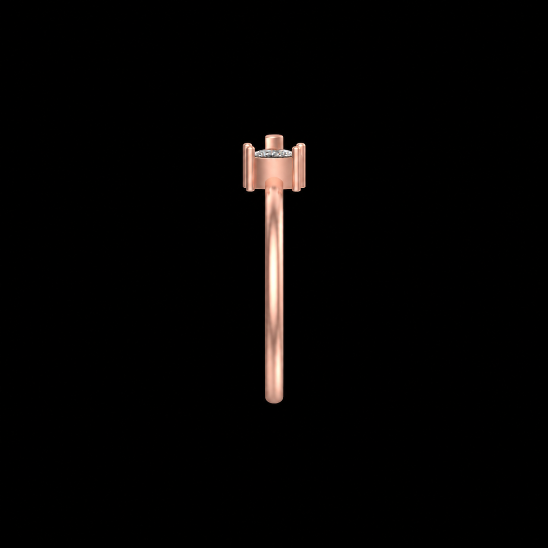 Rose gold hairpin on a black background