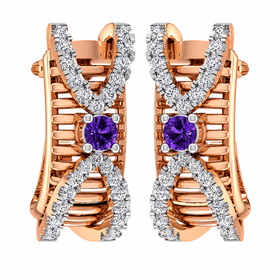 Amethyst Infinity Diamond Luxe Earrings