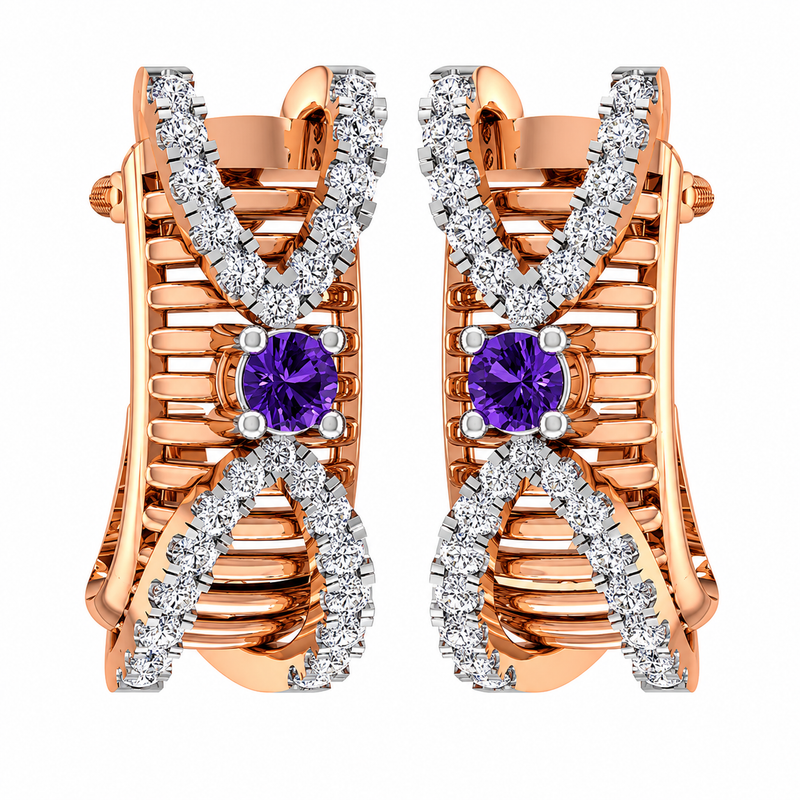Amethyst Infinity Diamond Luxe Earrings